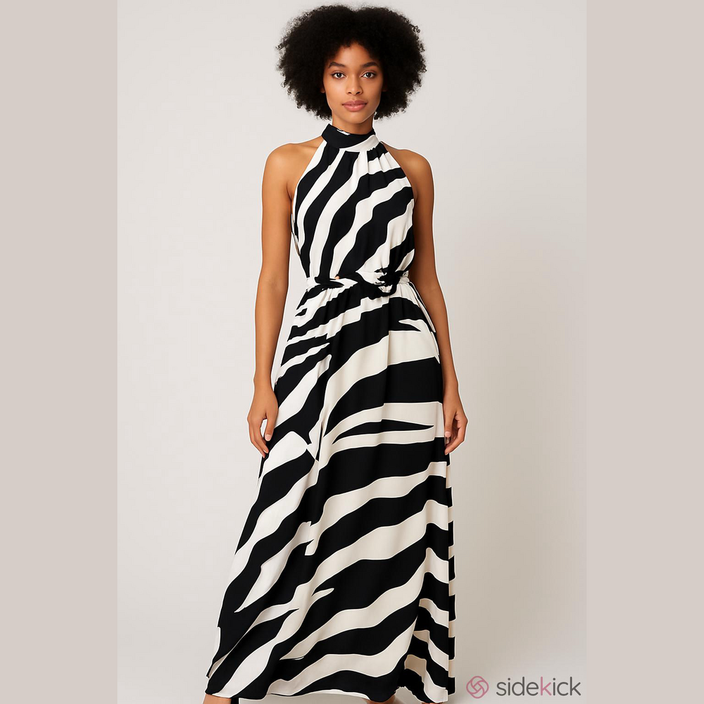 Ashley Stewart Black and White Maxi Dress